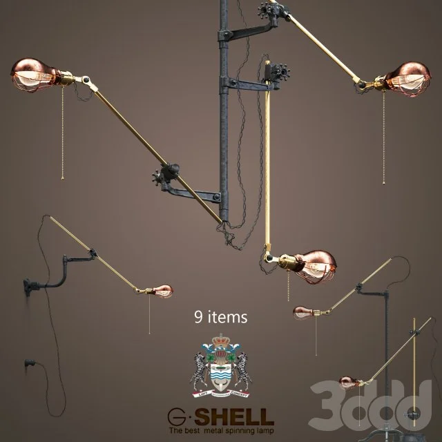 Goldenshell set (9 items) of industrial steampunk extension